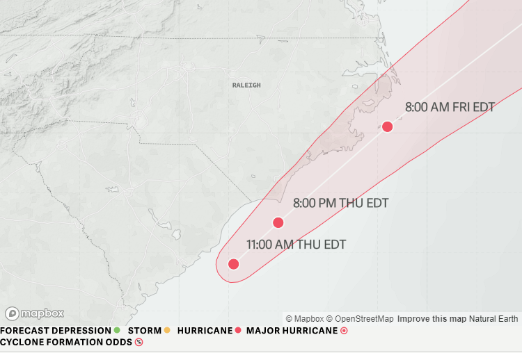 dorian 9/5 2pm carolinas